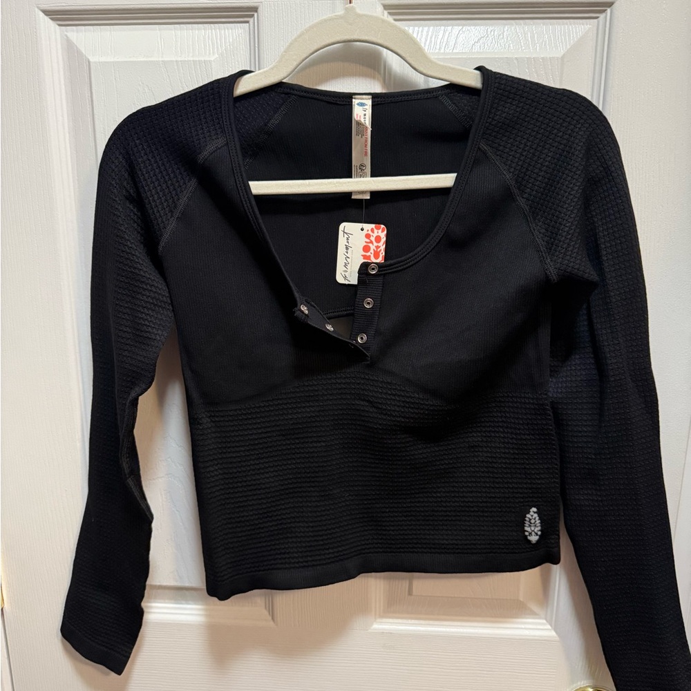 Free People Movement Black Long Sleeve Women's Top